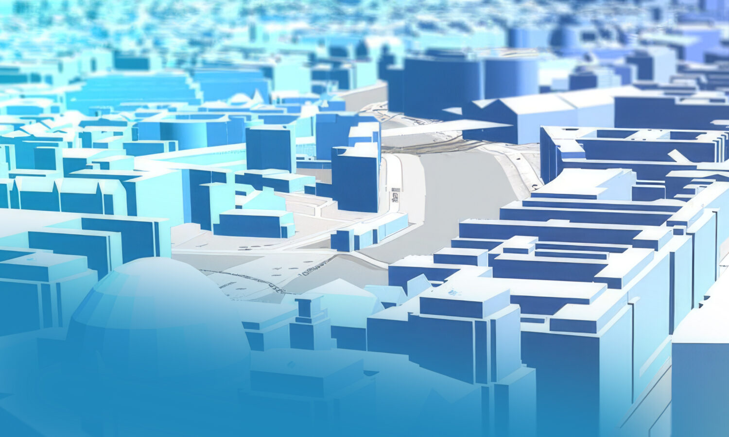 3D digital city model used for urban planning, infrastructure simulation, and smart city analysis.